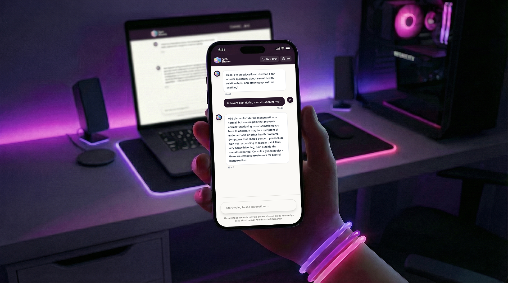 ZeroShame app screen