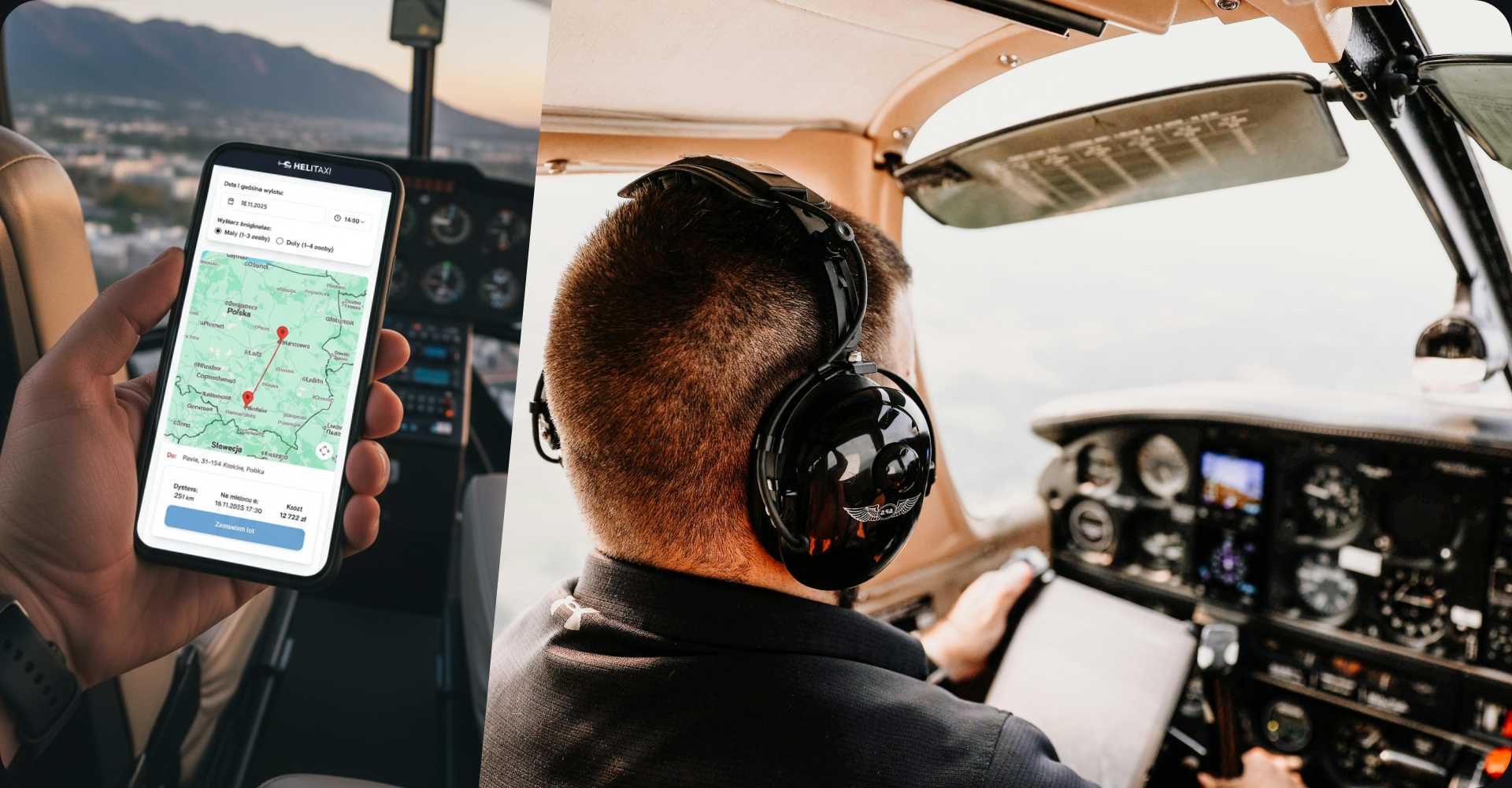 HeliTaxi app screen