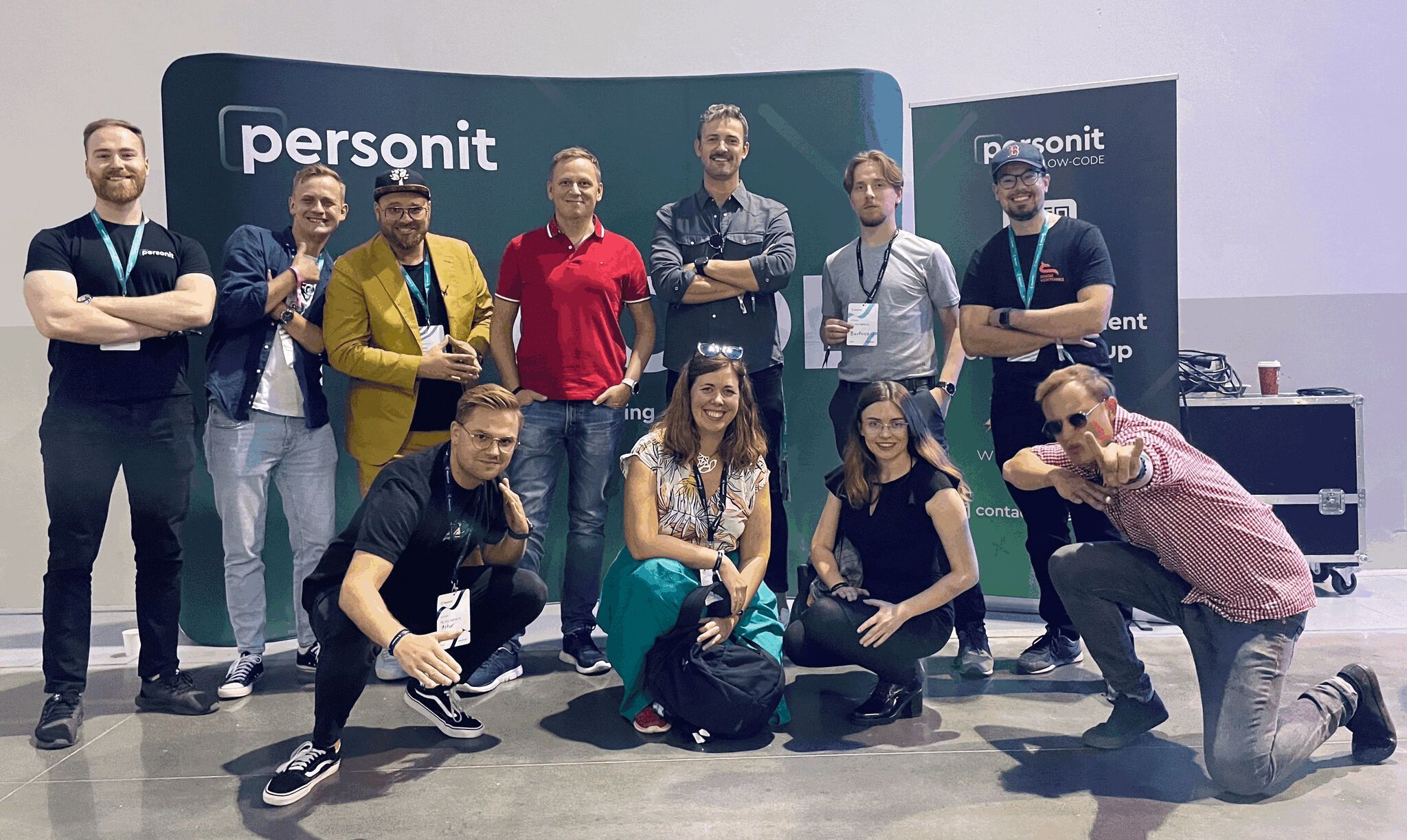 The Personit team at the company booth during a conference